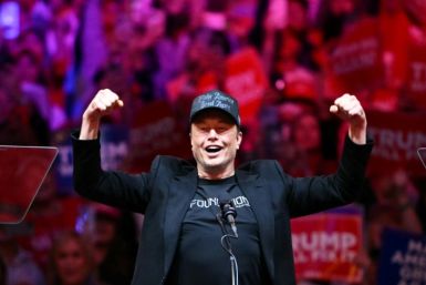 Elon Musk at a rally for Donald Trump at Madison Square Garden in New York