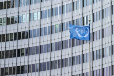 The flag of the UN's International Atomic Energy Agency (IAEA) flutters outside the agency's headquarters in Vienna on November 20, 2024, when Western countries submitted a resolution critical of Iran