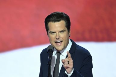 Former US Representative Matt Gaetz, Republican of Florida, speaks during the third day of the 2024 Republican National Convention at the Fiserv Forum in Milwaukee, Wisconsin, on July 17, 2024