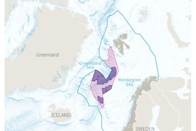 Map of Norway showing the marine zones where the government has proposed to offer seabed mining exploration licences