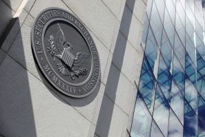 The seal of the U.S. Securities and Exchange Commission (SEC) is seen at their  headquarters in Washington, D.C.