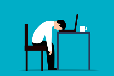 Sad office tired